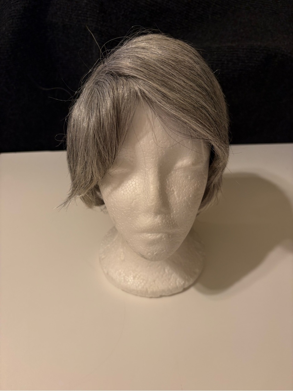 Gray Short Layered Women's Wig Real Human Hair- Unbranded